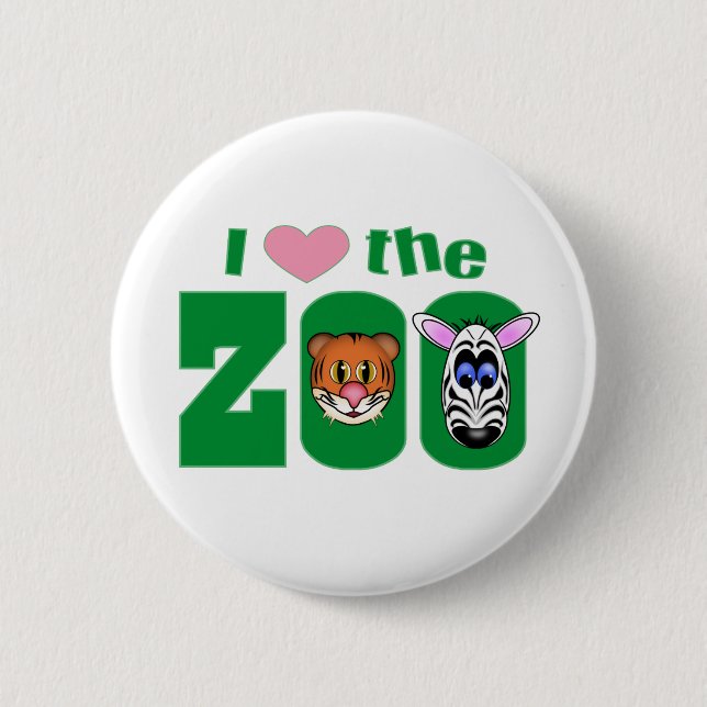 Badge Rond 5 Cm I Love the ZOO (Devant)
