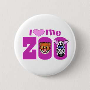 Badge Rond 5 Cm I Love the Zoo