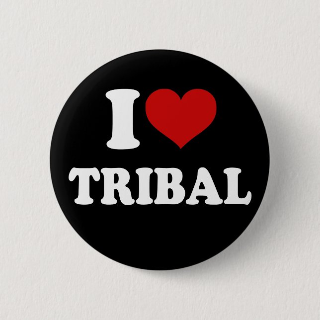 Badge Rond 5 Cm I Love Tribal (Devant)