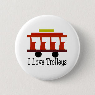 Badge Rond 5 Cm I Love Trolleys