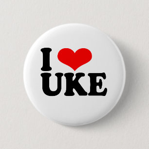 Badge Rond 5 Cm I Love Uke Ukulele Button Badton