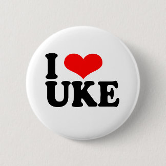 Badge Rond 5 Cm I Love Uke Ukulele Button Badton
