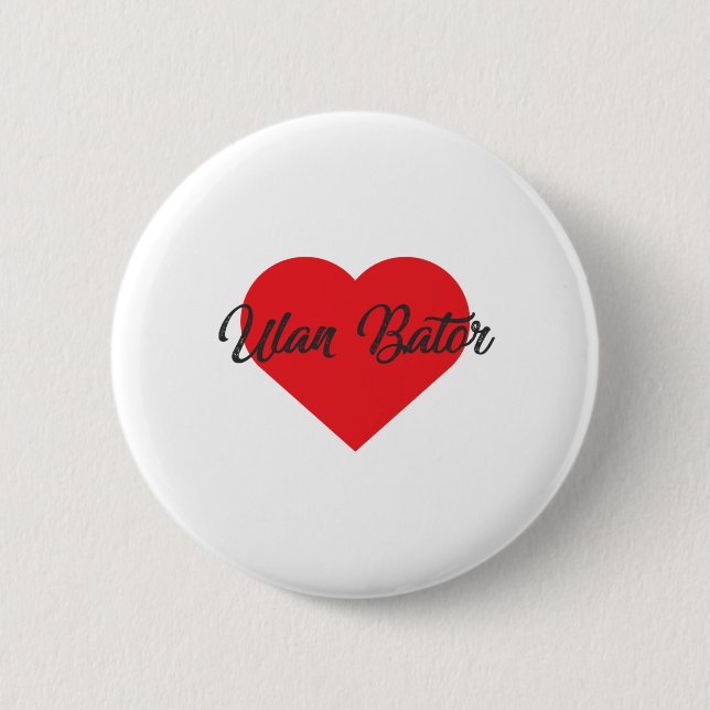 Badge Rond 5 Cm I Love Ulan Bator - Mongolie (Devant)