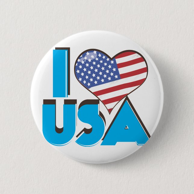 Badge Rond 5 Cm I Love USA Retro 80s (Devant)