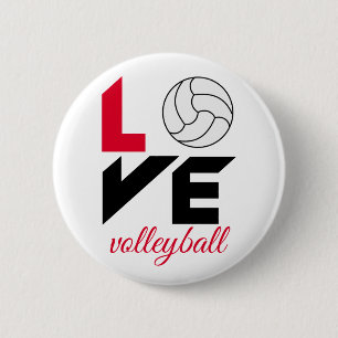 Badge Rond 5 Cm I Love volleyball