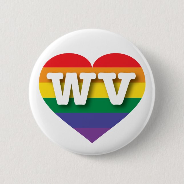 Badge Rond 5 Cm I Love West Virginia Rainbow Heart (Devant)