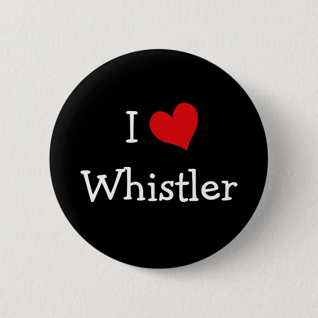 Badge Rond 5 Cm I Love Whistler (Devant)
