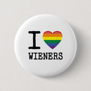 Badge Rond 5 Cm I Love Wieners A Rainbow Pride Lgbtq Gay Biual Hom