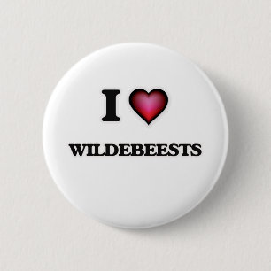 Badge Rond 5 Cm I Love Wildebeest