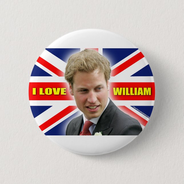 Badge Rond 5 Cm I Love William (Devant)
