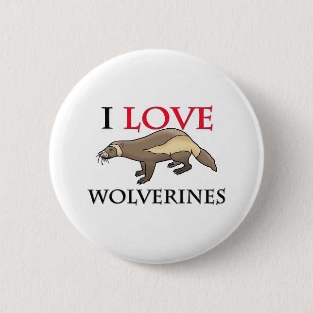 Badge Rond 5 Cm I Love Wolverines (Devant)