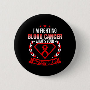 Badge Rond 5 Cm I’m A Fighter Blood Cancer Ribbon Sensibilisation