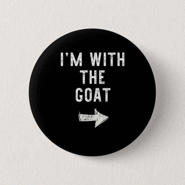 Badge Rond 5 Cm I’m With The Goat Funny Halloween Couple Costume  (Devant)