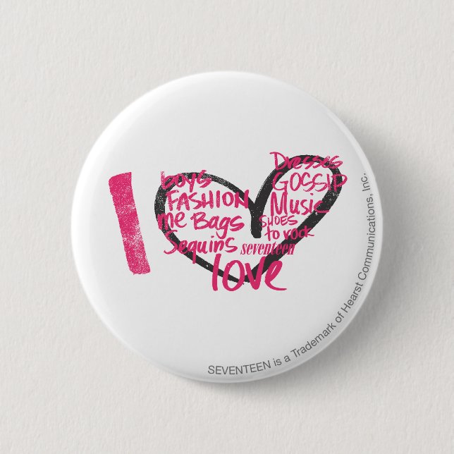 Badge Rond 5 Cm I magenta de graffiti de coeur (Devant)