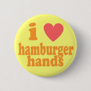 Badge Rond 5 Cm I mains d'hamburger de coeur