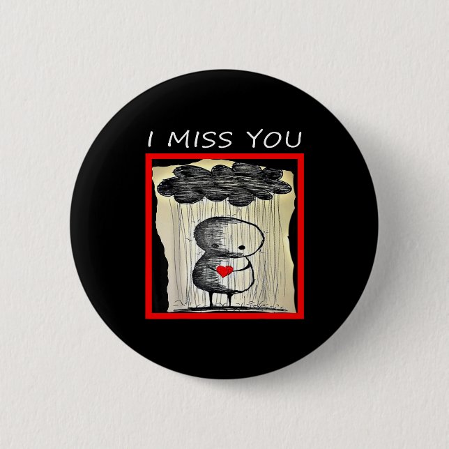 Badge Rond 5 Cm I Miss You Valentine’s Day  (Devant)