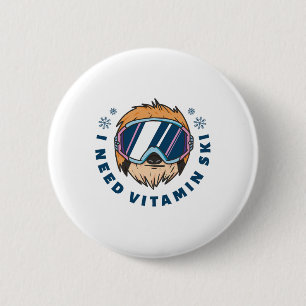 Badge Rond 5 Cm I Need Vitamine Ski