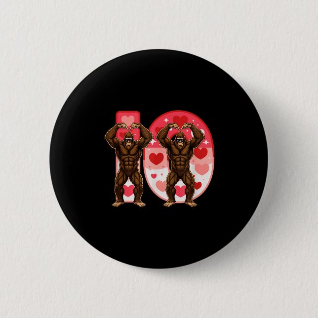 Badge Rond 5 Cm I-o Couples Matching Funny Bigfoot In Midwestern V (Devant)