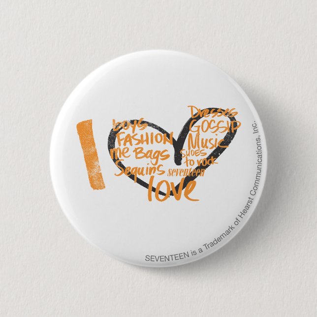 Badge Rond 5 Cm I orange de graffiti de coeur (Devant)