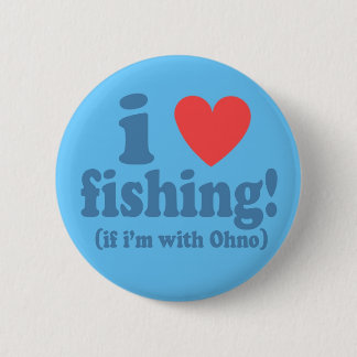 Badge Rond 5 Cm I pêche de coeur avec Ohno