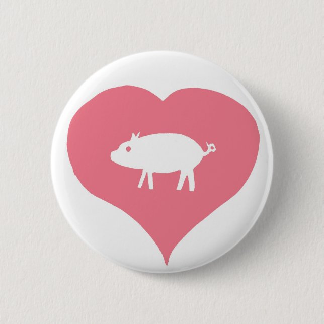 Badge Rond 5 Cm I Pin de porcs de coeur (Devant)