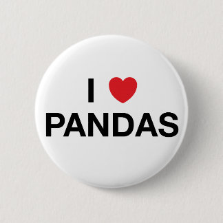 Badge Rond 5 Cm I Pin d'insigne de PANDAS de COEUR