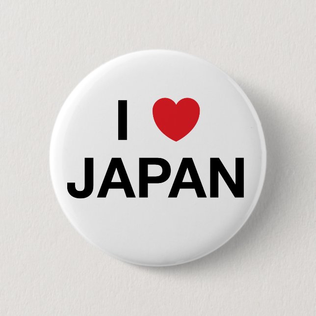 Badge Rond 5 Cm I Pin d'insigne du JAPON de COEUR (Devant)