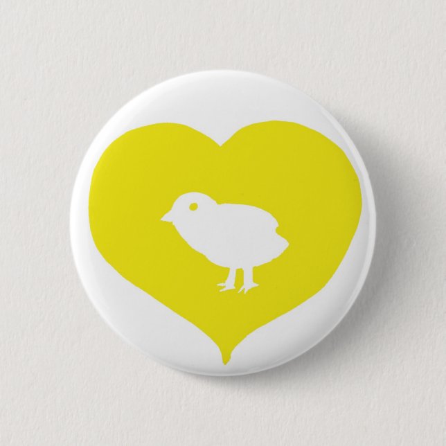 Badge Rond 5 Cm I Pin d'oiseaux de coeur (Devant)