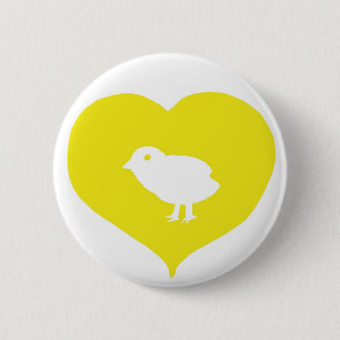 Badge Rond 5 Cm I Pin d'oiseaux de coeur