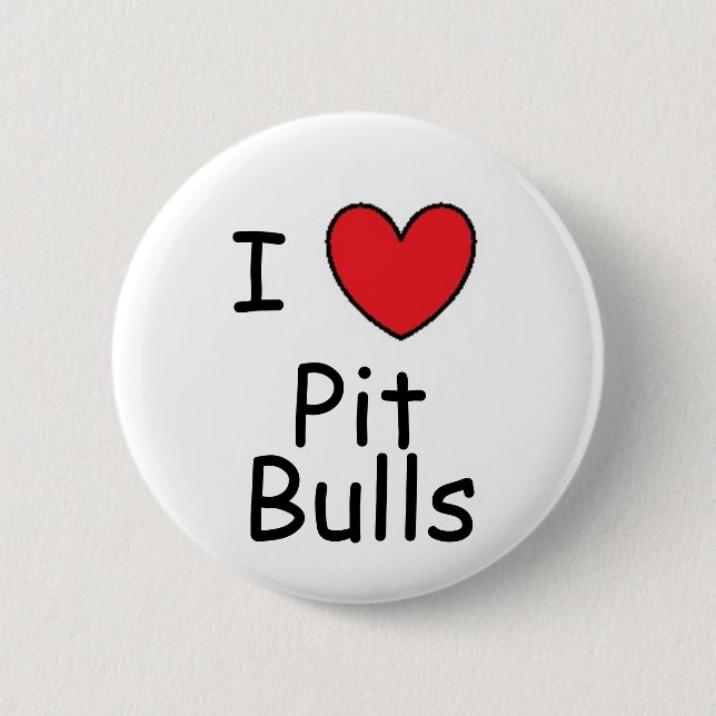 Badge Rond 5 Cm I pitbulls de coeur (Devant)