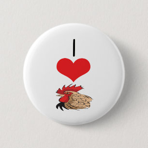 Badge Rond 5 Cm I poulets de coeur (amour), coqs