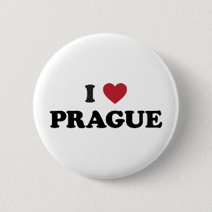 Badge Rond 5 Cm I République Tchèque de Prague de coeur
