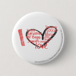 Badge Rond 5 Cm I rose de graffiti de coeur
