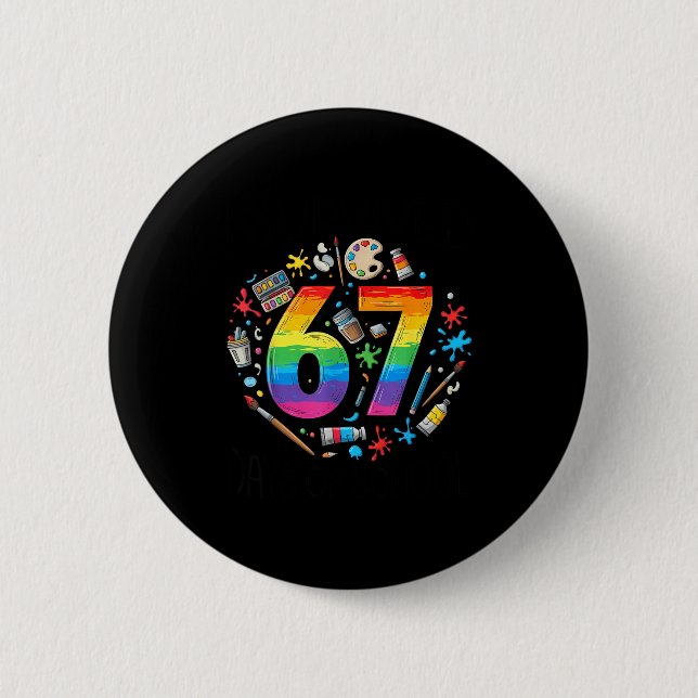 Badge Rond 5 Cm I Survived 67 Days Of School Funny Meme Teacher St (Devant)