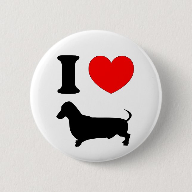 Badge Rond 5 Cm I teckel de coeur (Devant)