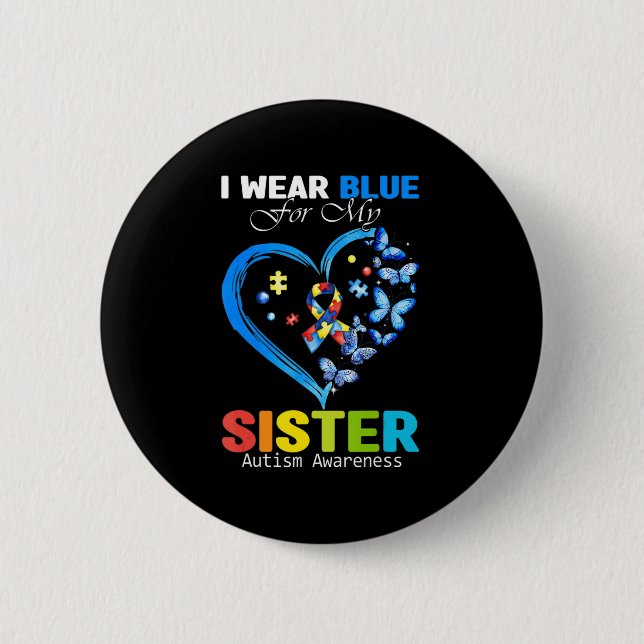 Badge Rond 5 Cm I Wear Blue (Devant)