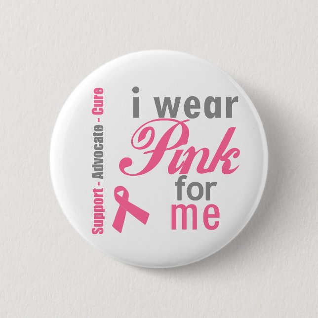 Badge Rond 5 Cm I Wear Pink For me (Devant)