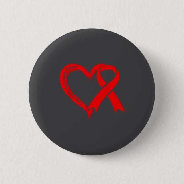Badge Rond 5 Cm I Wear Red To Fight Heart Disease Awareness Heart  (Devant)