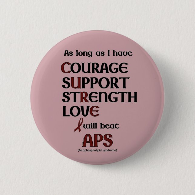 Badge Rond 5 Cm I will beat APS (Devant)