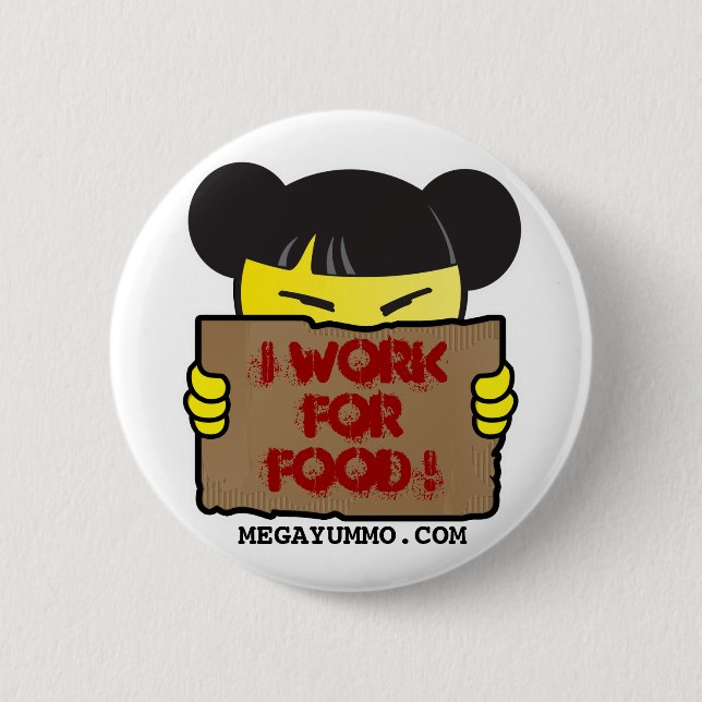 BADGE ROND 5 CM I WORKFORFOOD ! BOUTON (Devant)