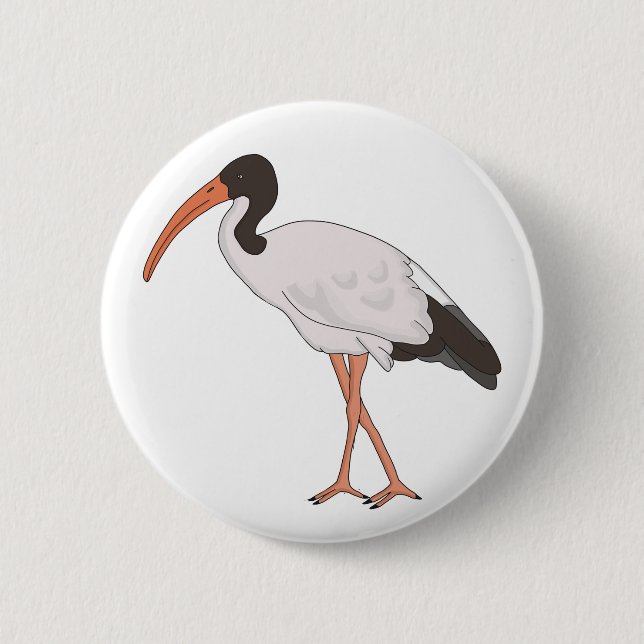 Badge Rond 5 Cm Ibis Bin Chicken Bird (Devant)