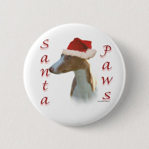 Badge Rond 5 Cm Ibizan Hound Père Noël Paws