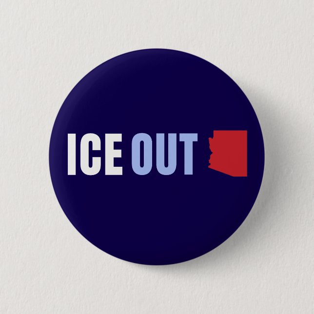 Badge Rond 5 Cm ICE OUT Arizona Anti Trump (Devant)