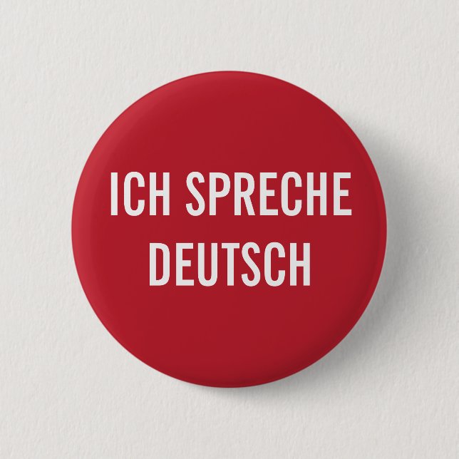 BADGE ROND 5 CM ICH SPRECHE DEUTSCH | JE PARLE LE BOUTON ALLEMAND (Devant)