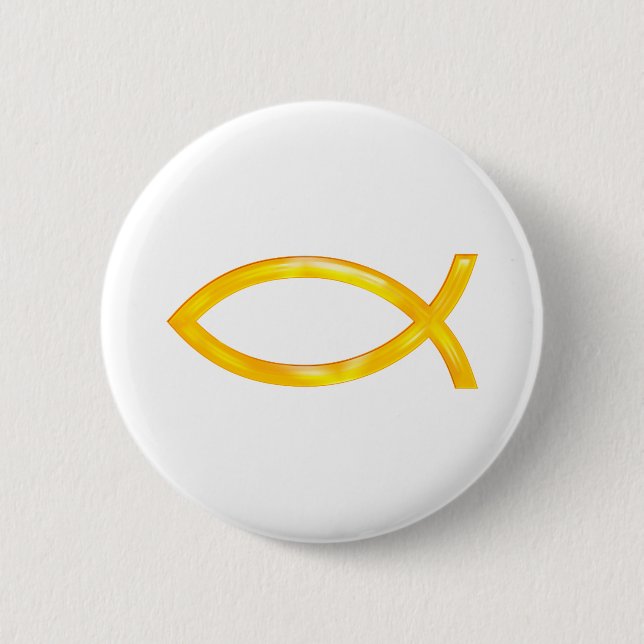 Badge Rond 5 Cm Ichthus - Symbole chrétien du poisson (Devant)