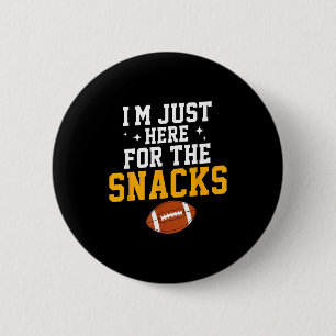 Badge Rond 5 Cm Ici pour les snacks football américain drôle femme