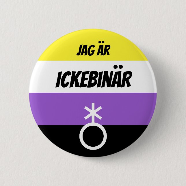 Badge Rond 5 Cm Ickebinär symbole knapp (Devant)