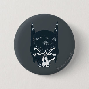 Badge Rond 5 Cm Icône Batman Cowl/Skull