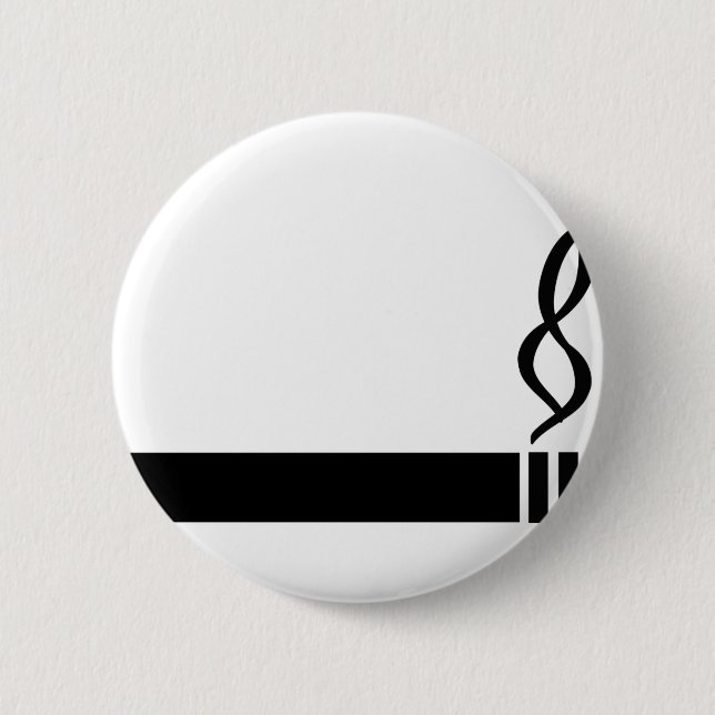 Badge Rond 5 Cm icône cigare cigarette noir (Devant)