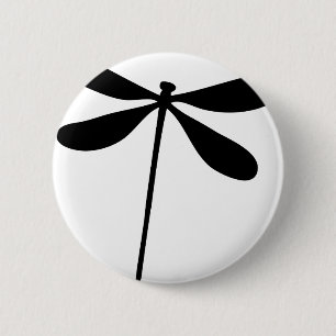Badge Rond 5 Cm icône de la mouche de dragon noir